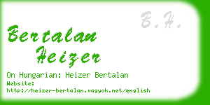 bertalan heizer business card